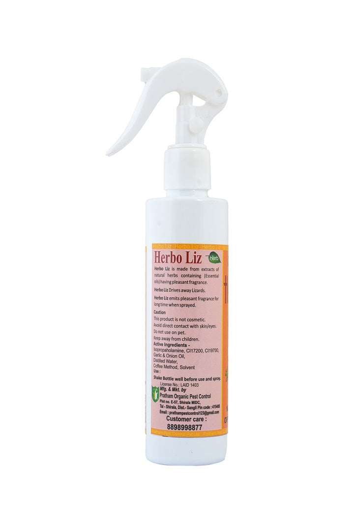 Pratham Organic Herbo liz  Spray 160ml | Plant Based Essential Oil Formula | Ready To Use Herbal Spray | Lemongrass, Neem & Orange Oil Blend
