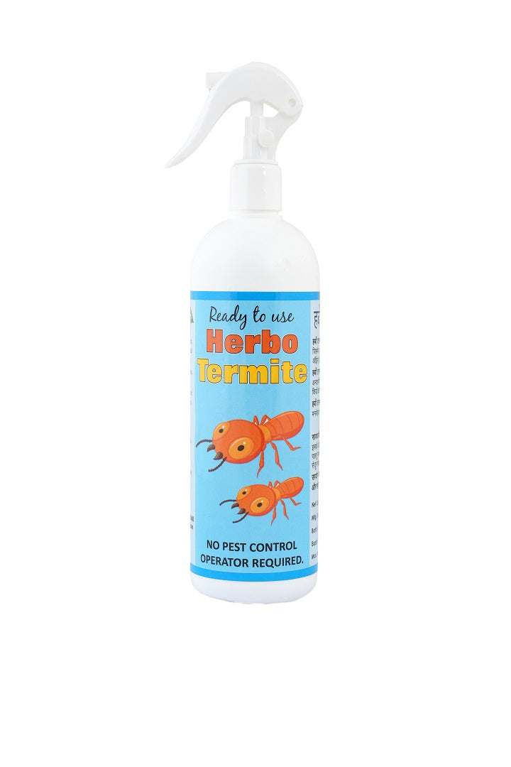 Pratham Organic Herbo Termite Spray 500ml | Plant Based Essential Oil Formula | Ready To Use Herbal Home Care Spray | Lemongrass, Orange & Citronella Oil Blend