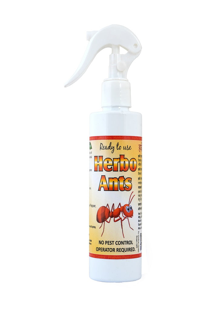 Pratham Organic Herbo Ant Spray 160ml | Plant Based Essential Oil Formula | Ready To Use Herbal Home Care Spray | Lemon Eucalyptus, Citronella & Orange Oil Blend